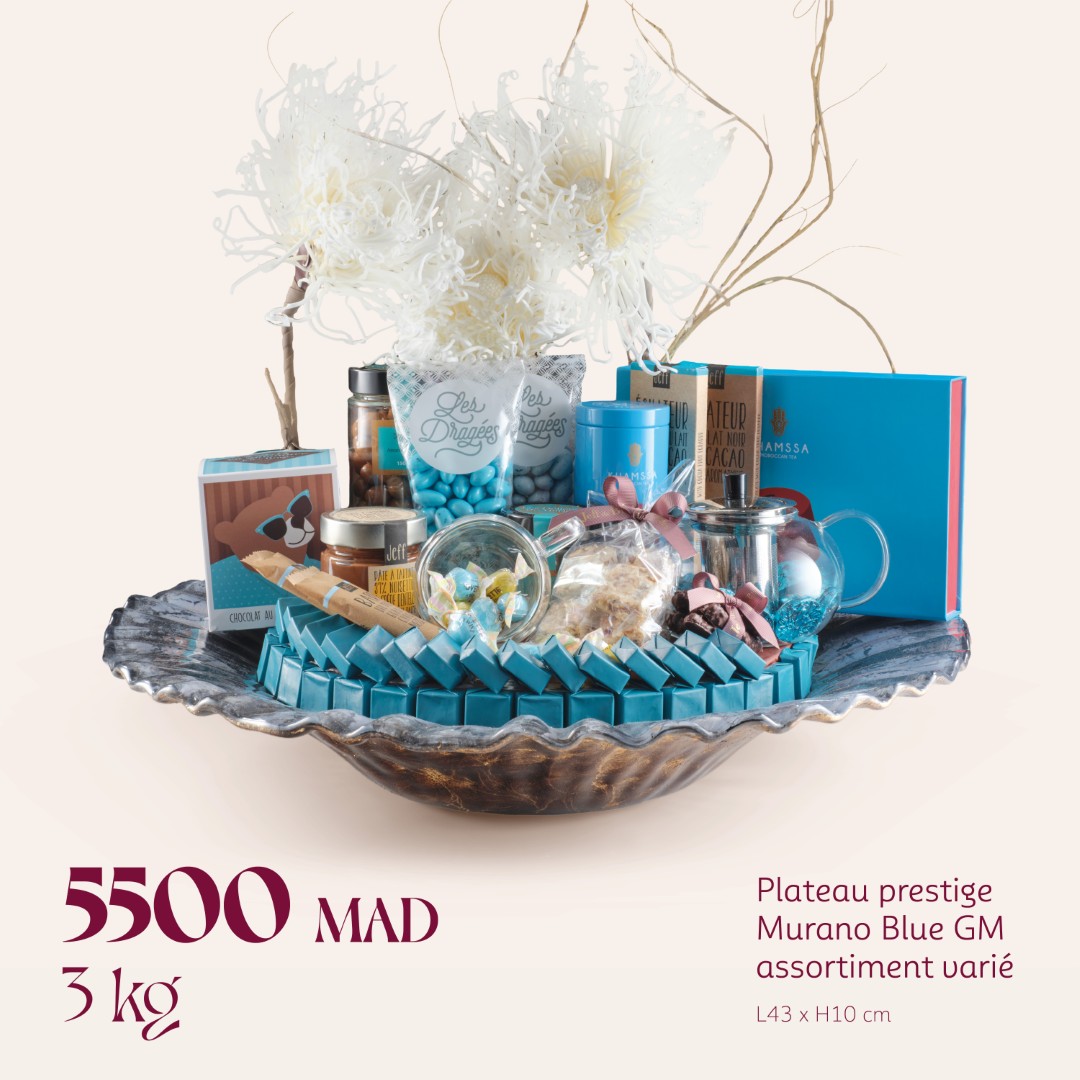 Plateau prestige Murano Blue GM assortiment varié